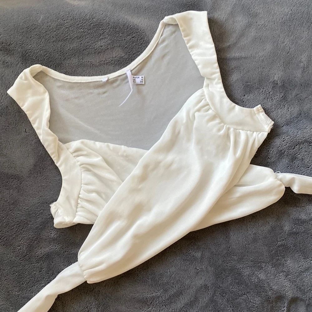 NWOT - Princess Polly White Criss Cross Top - Picture 3 of 6